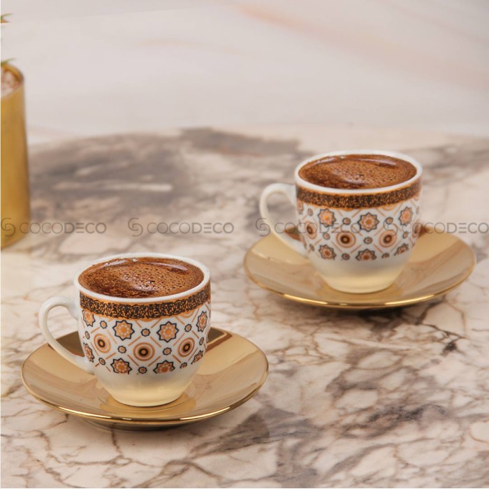 Service café Turc en céramique 12 pièces MOTIF 2