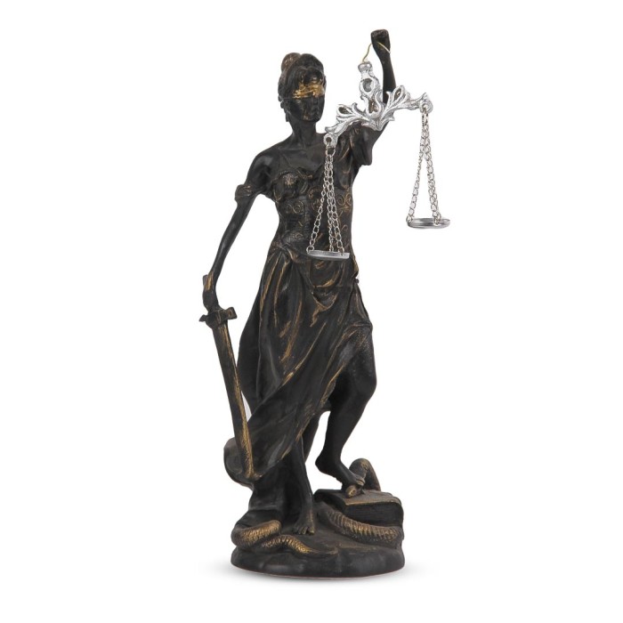 Statue Décorative Femme Romaine Justice - Noir